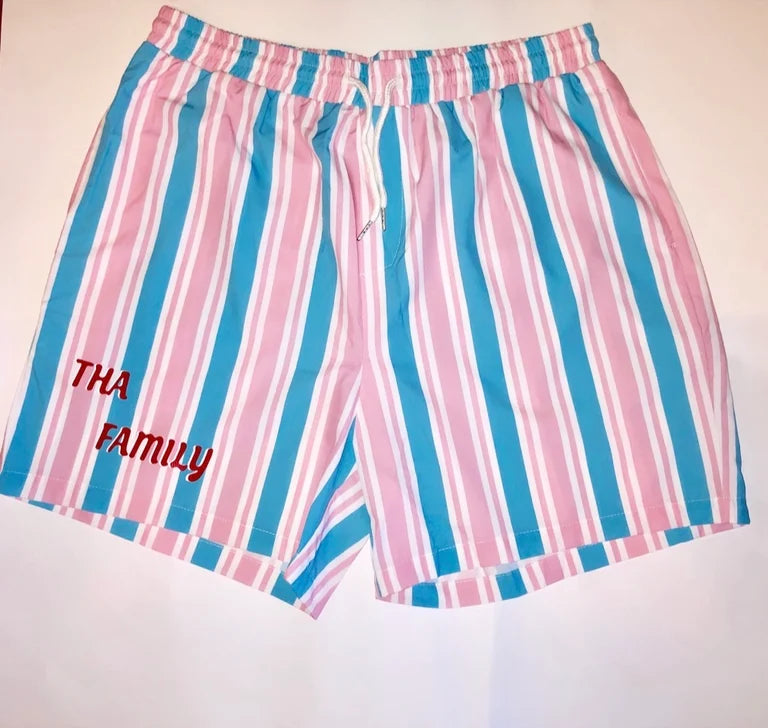 Men Stripped “Tha Family” Shorts